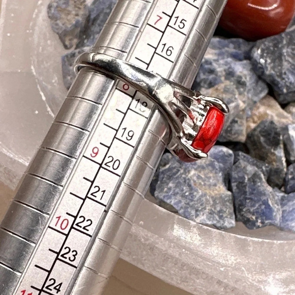 Red Turquoise and silver gem ring - Picture 3 of 5